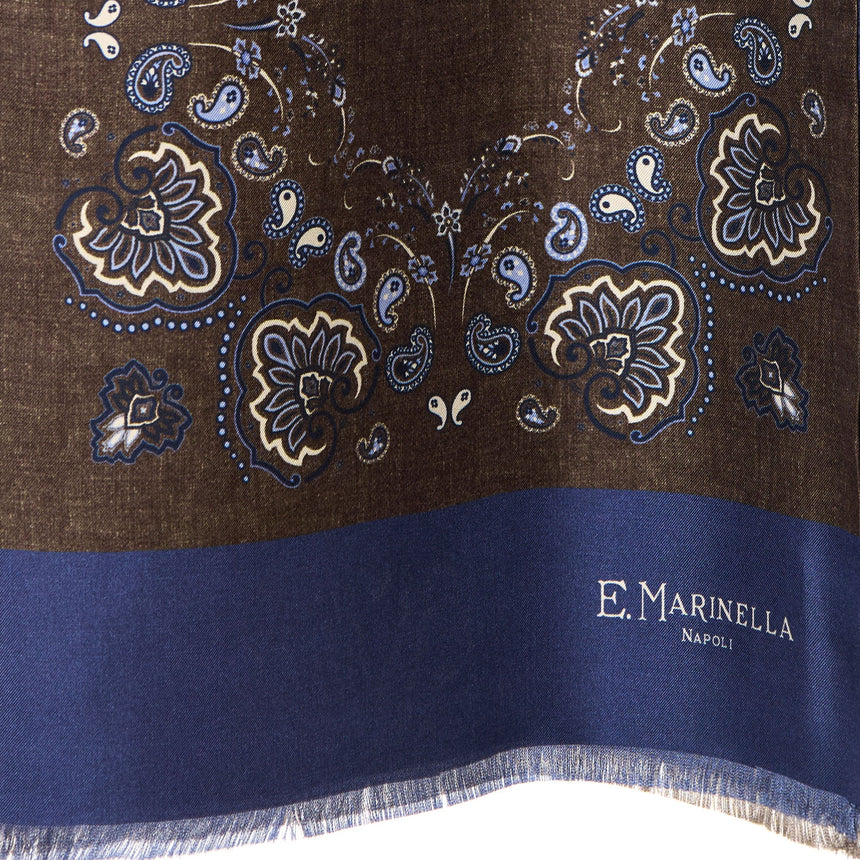 SCIARPA TUBOLARE MARRONE SCURO IN SETA TWILL