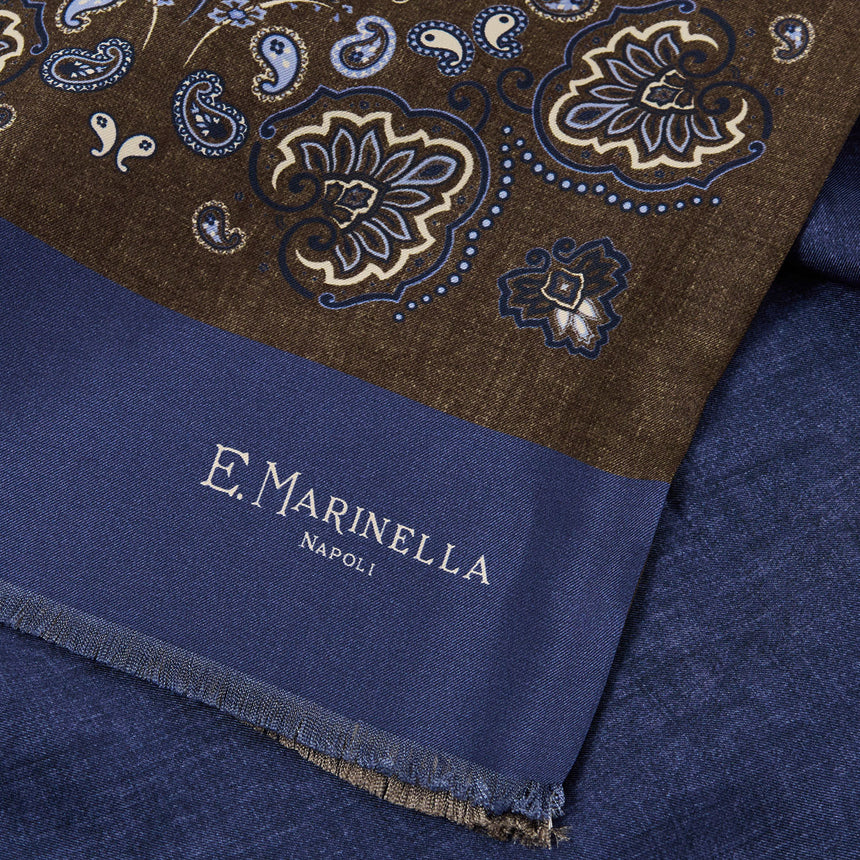 SCIARPA TUBOLARE MARRONE SCURO IN SETA TWILL