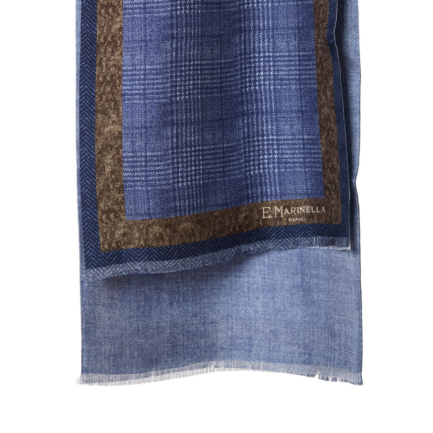 SCIARPA TUBOLARE BLU IN SETA TWILL