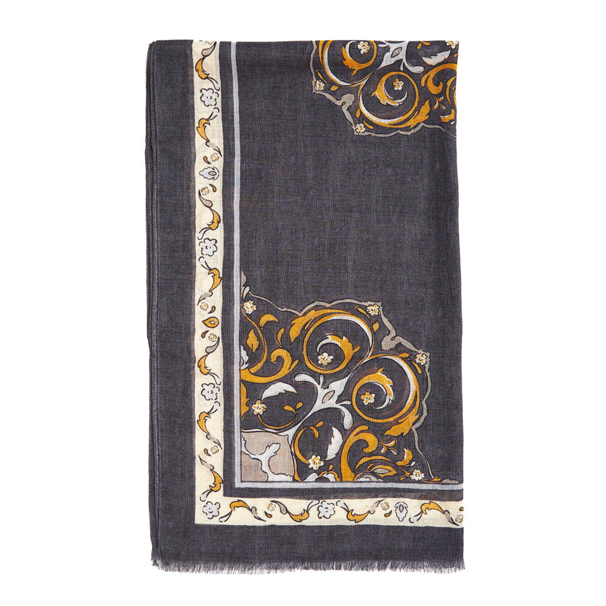 DARK GRAY WOOL STOLE