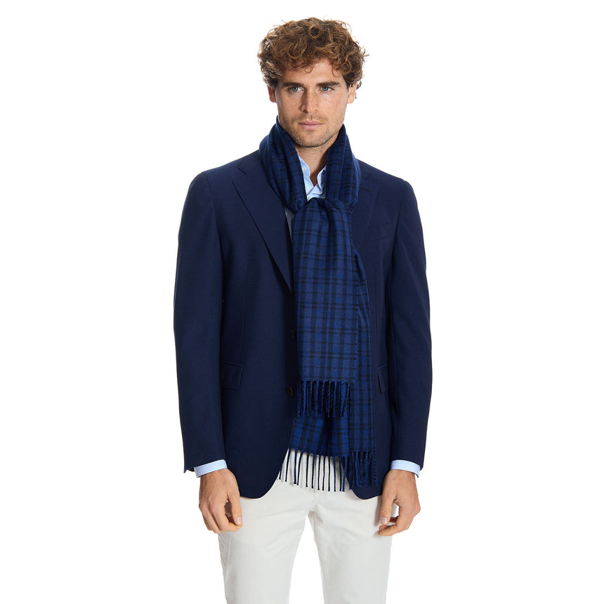 DARK BLUE EM LOGO SCARF