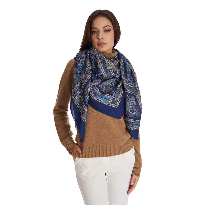 SCIALLE 140 E AZZURRO E BLUETTE IN LANA