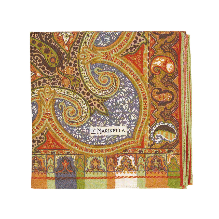 SCIALLE 140 VERDE E MARRONE CHIARO IN LANA