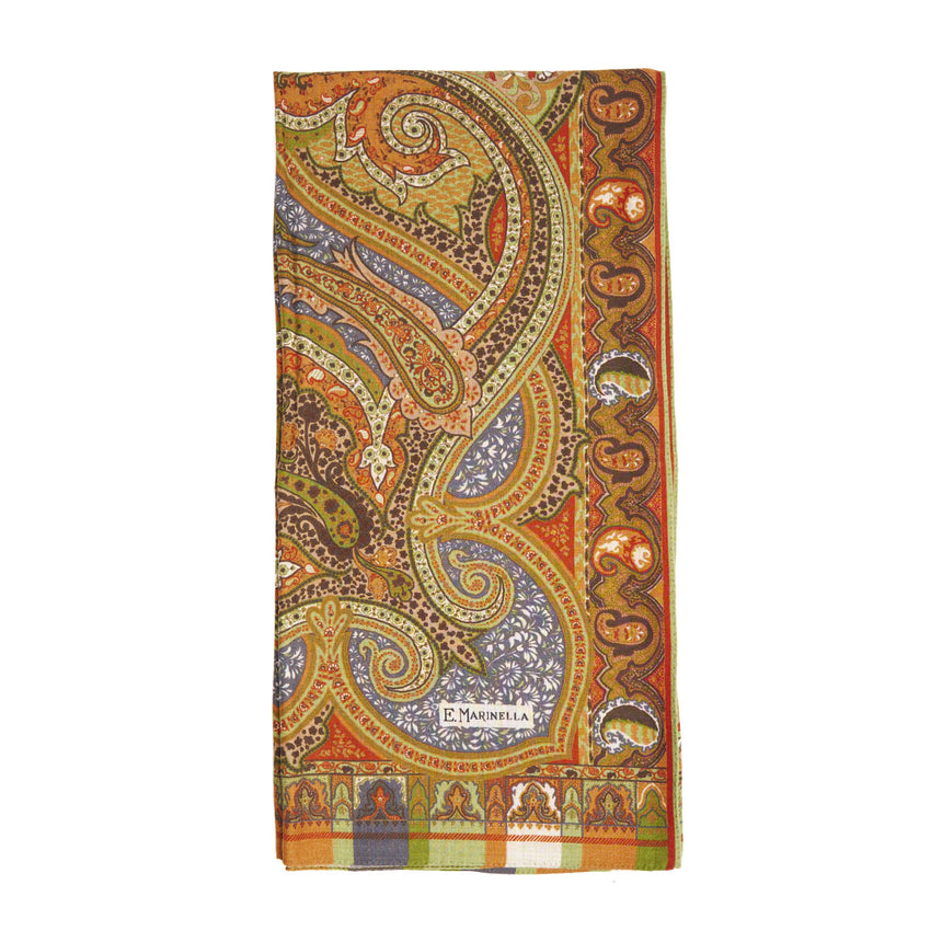 SCIALLE 140 VERDE E MARRONE CHIARO IN LANA