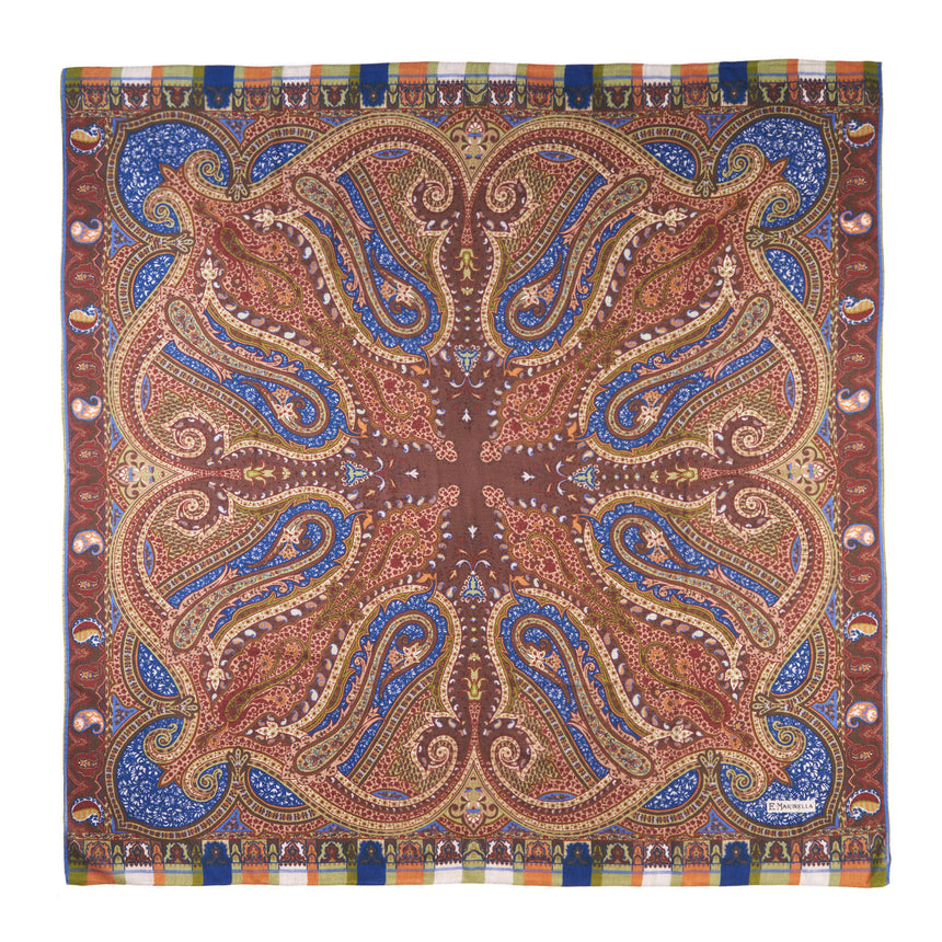 SCIALLE 140 E BLUETTE E CAMMELLO IN LANA