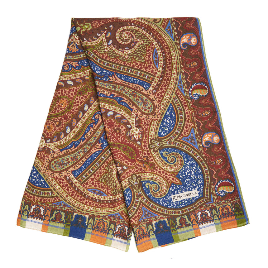 SCIALLE 140 E BLUETTE E CAMMELLO IN LANA