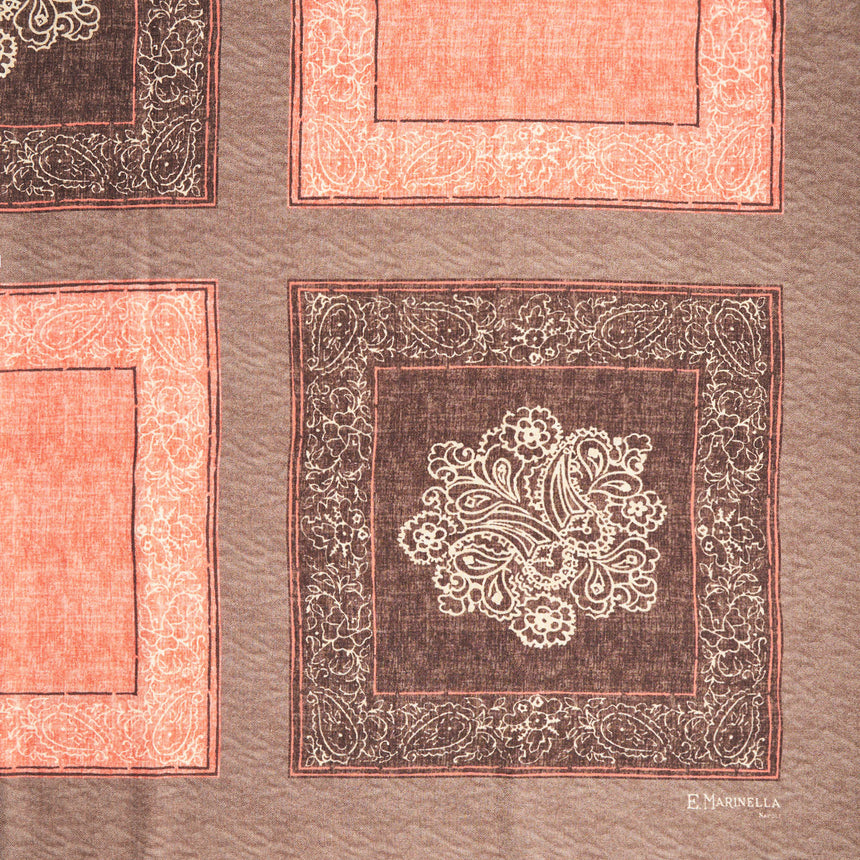 SALMON TAUPE WOOL AND SILK STOLE