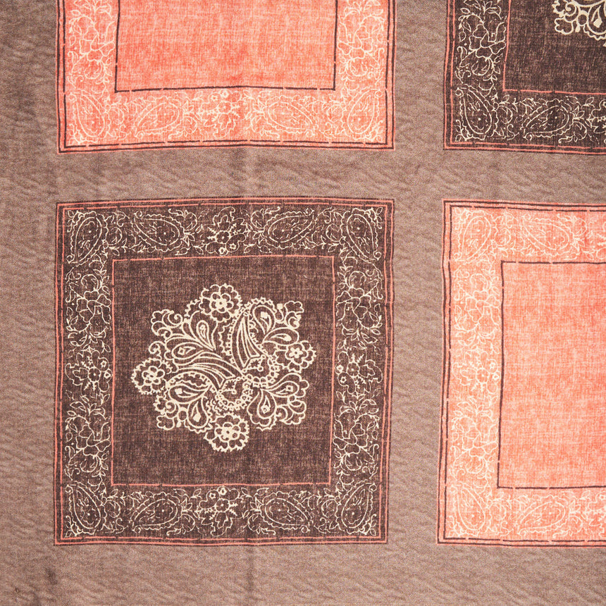 SALMON TAUPE WOOL AND SILK STOLE