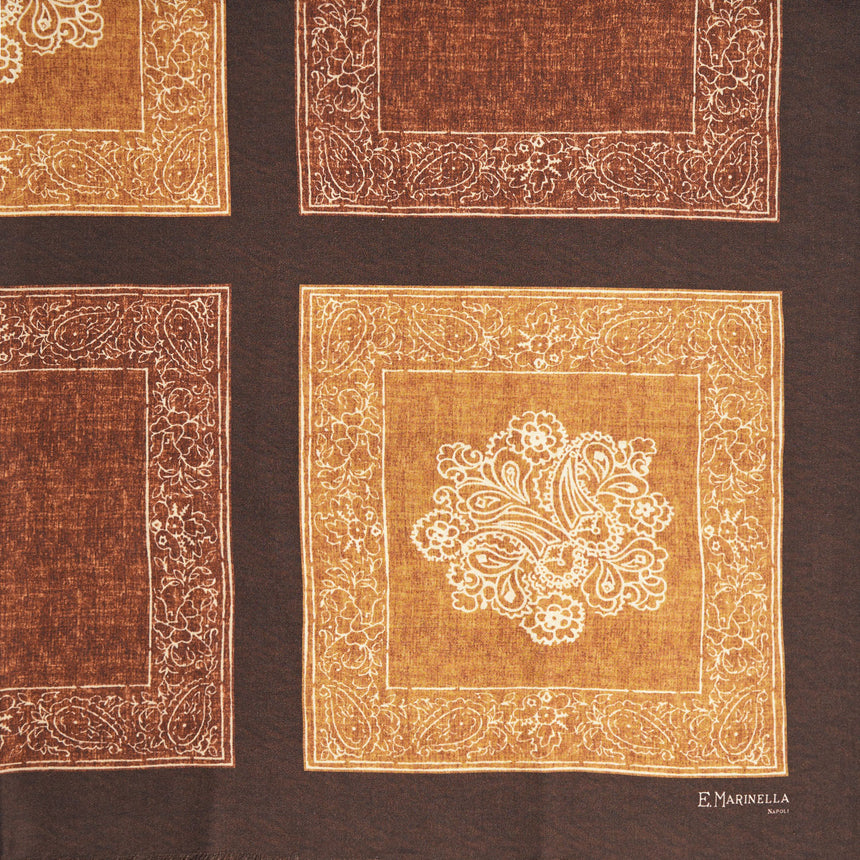 SCIALLE 135 MARRONE SCURO IN LANA E SETA