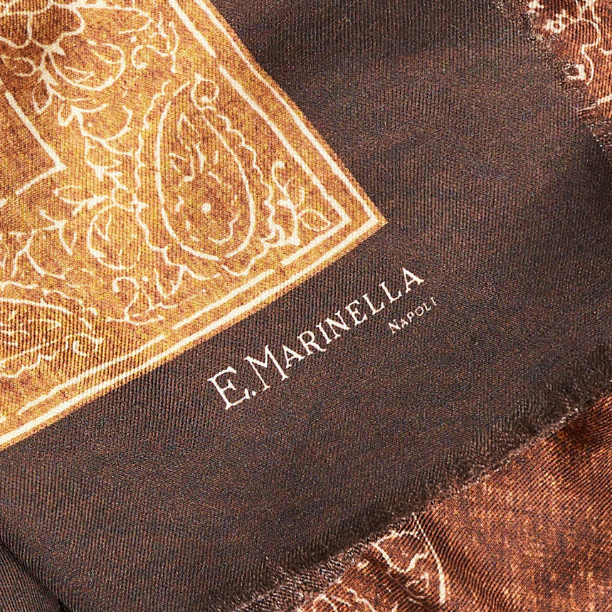 SCIALLE 135 MARRONE SCURO IN LANA E SETA