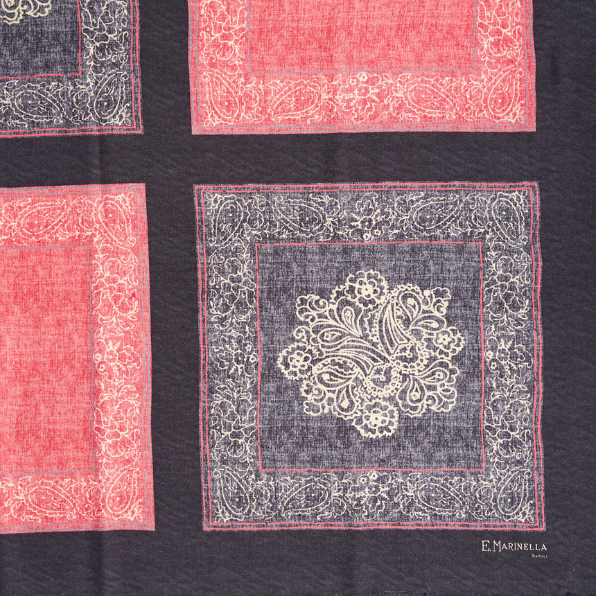 PINK BLACK WOOL AND SILK STOLE