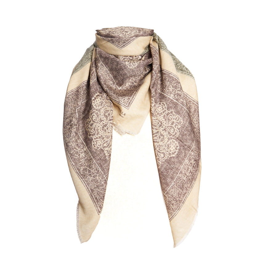BEIGE WOOL AND SILK STOLE