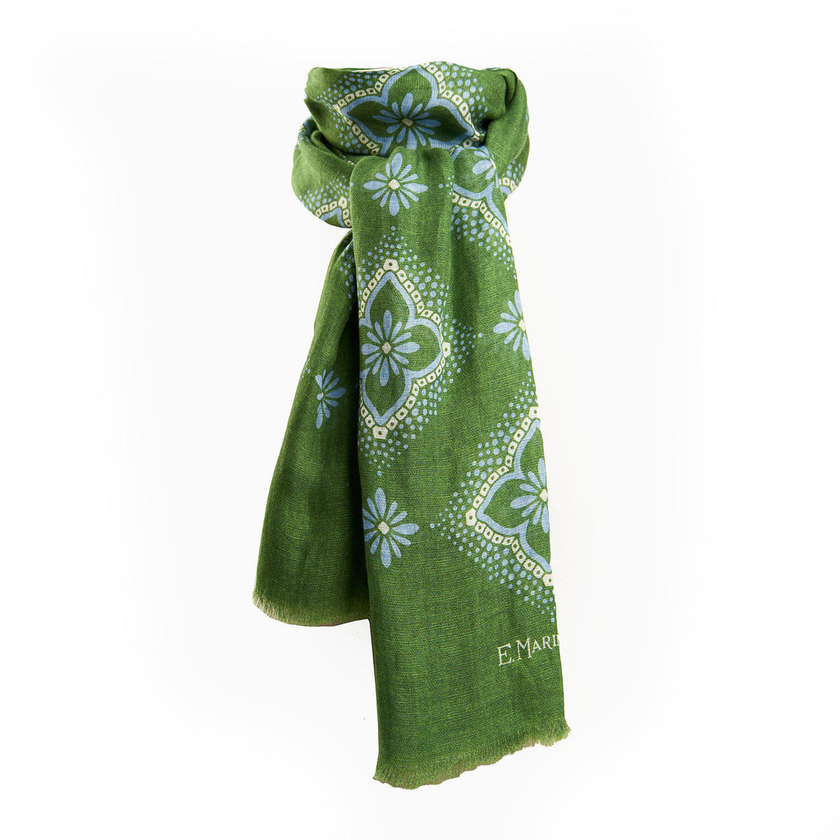 Vivo Lalani Scarf With Fringes - Light Emerald Green / Ivory Samba Print main image 1