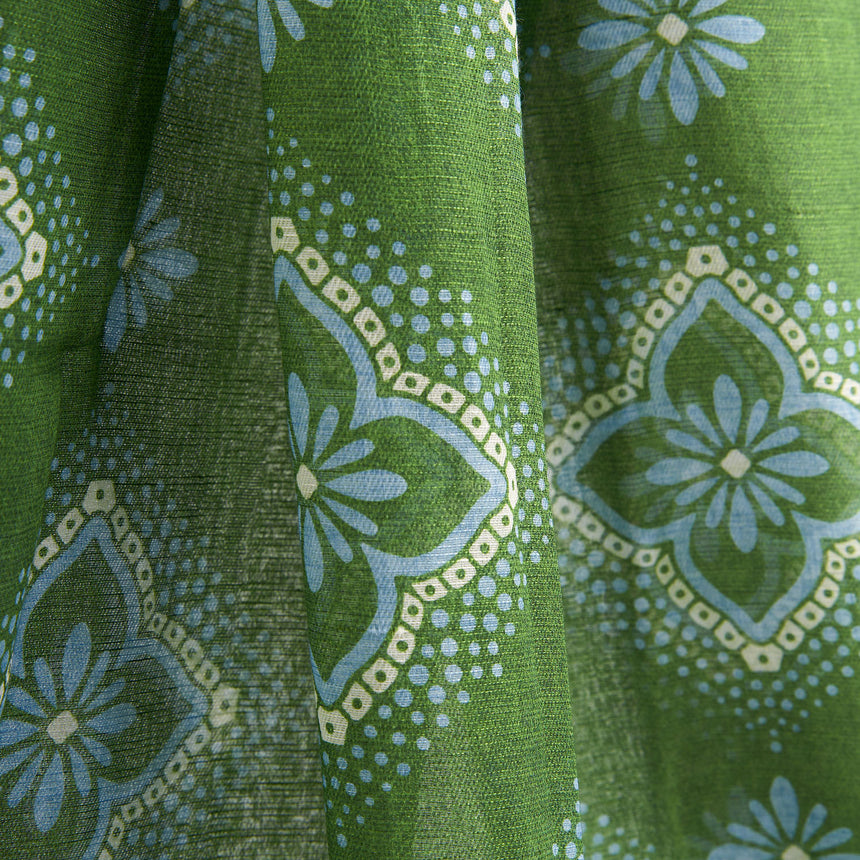 SCIARPA VERDE OLIVA IN COTONE E LINO