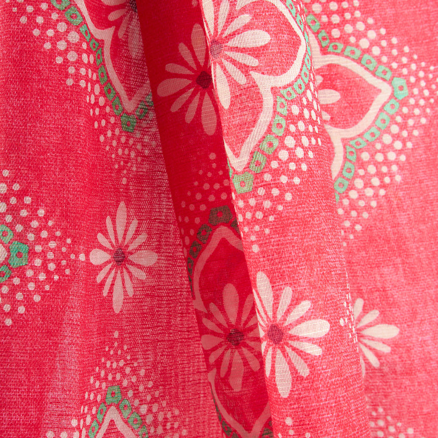 PINK COTTON AND LINEN SCARF