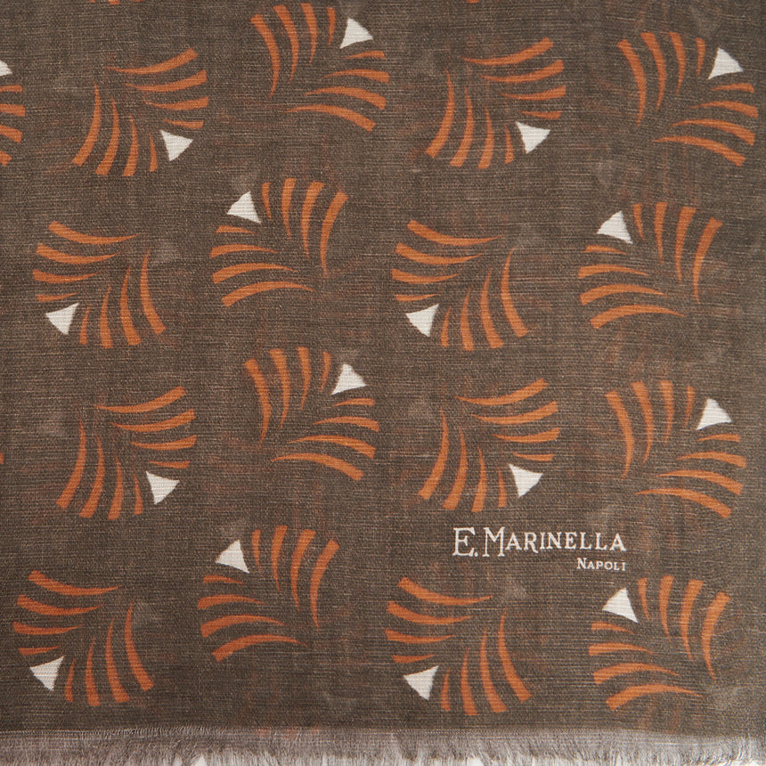 LIGHT BROWN COTTON AND LINEN SCARF