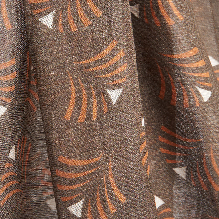 LIGHT BROWN COTTON AND LINEN SCARF