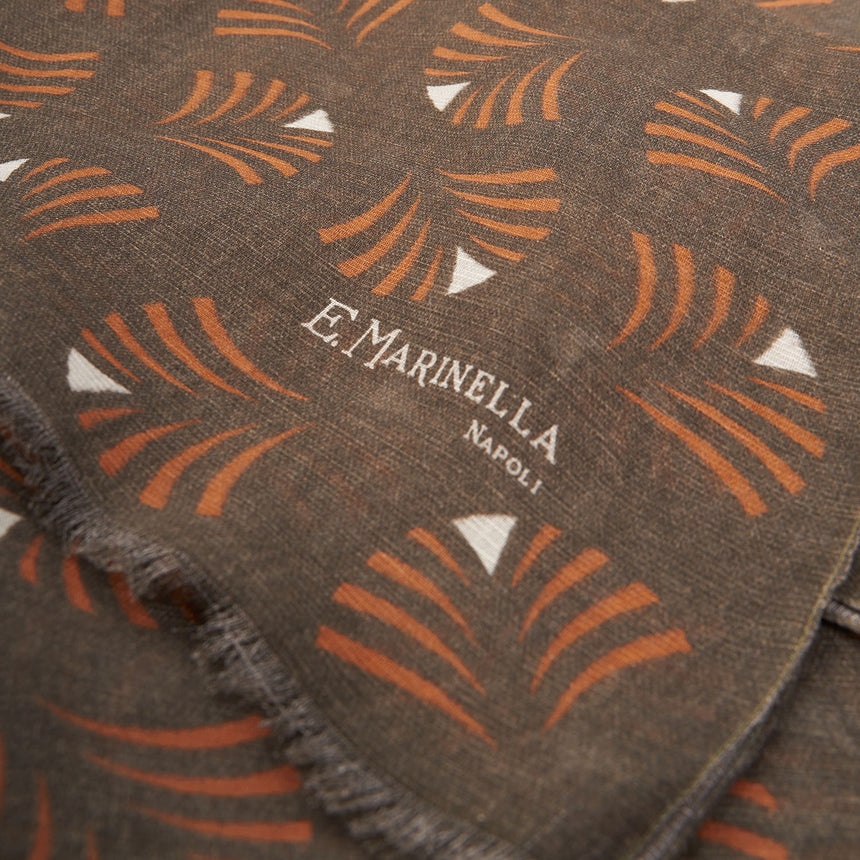 LIGHT BROWN COTTON AND LINEN SCARF