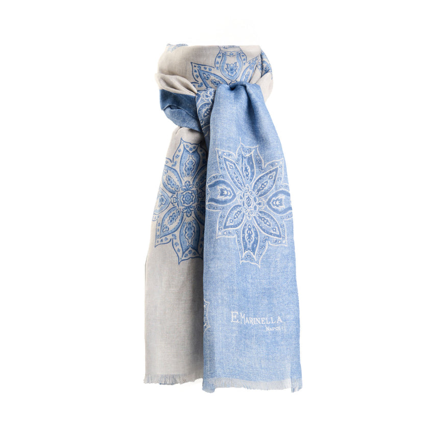 BEIGE COTTON AND LINEN SCARF