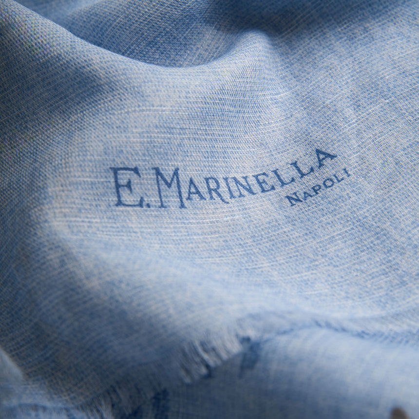 LIGHT BLUE COTTON AND LINEN SCARF
