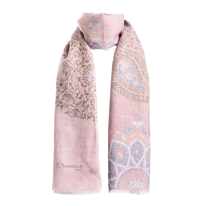 PINK COTTON AND LINEN SCARF