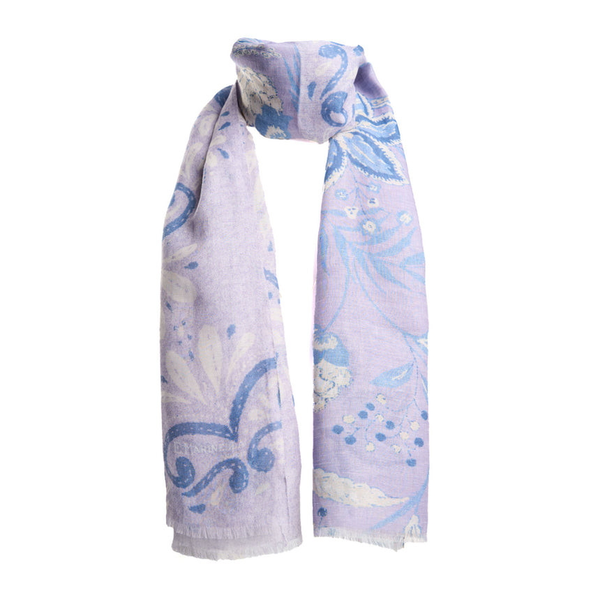LILAC COTTON AND LINEN SCARF
