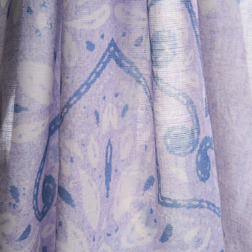LILAC COTTON AND LINEN SCARF