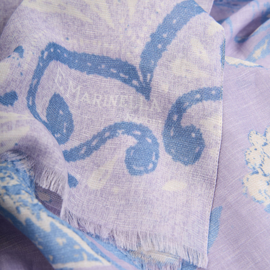 LILAC COTTON AND LINEN SCARF