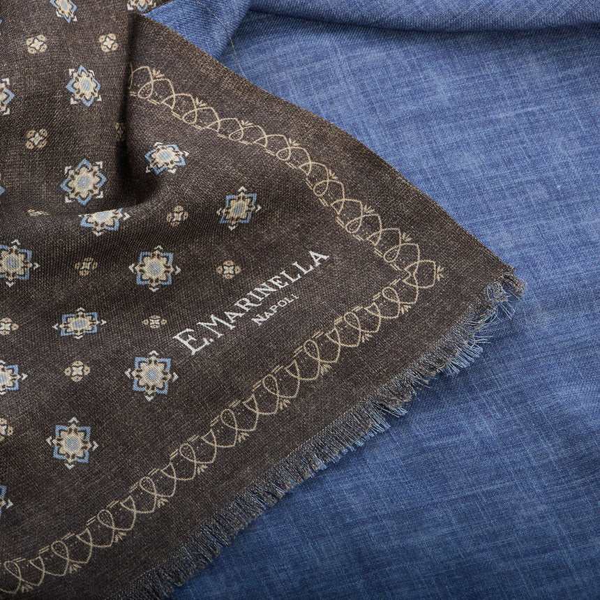 SCIARPA TUBOLARE MARRONE SCURO IN LANA E SETA