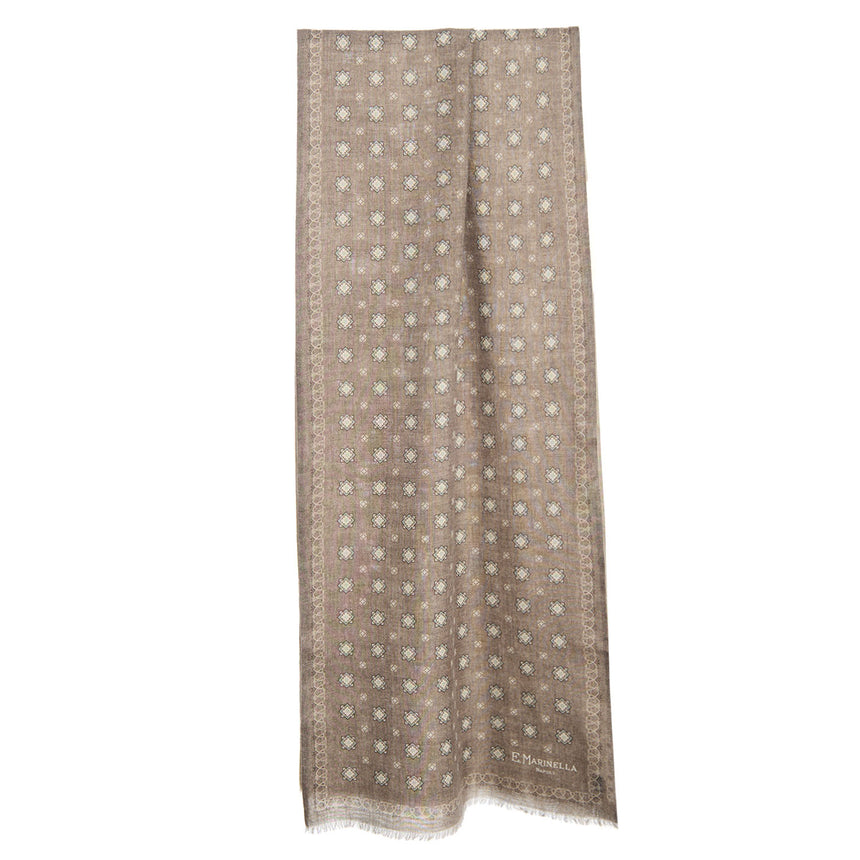 SCIARPA TUBOLARE BEIGE IN LANA E SETA