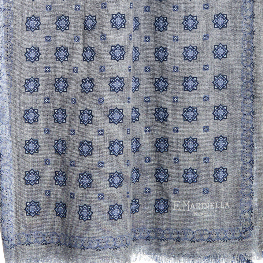 SCIARPA TUBOLARE GRIGIO CHIARO IN LANA E SETA