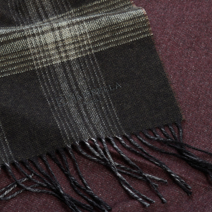 BICOLOR GREEN SILK AND CASHMERE SCARF