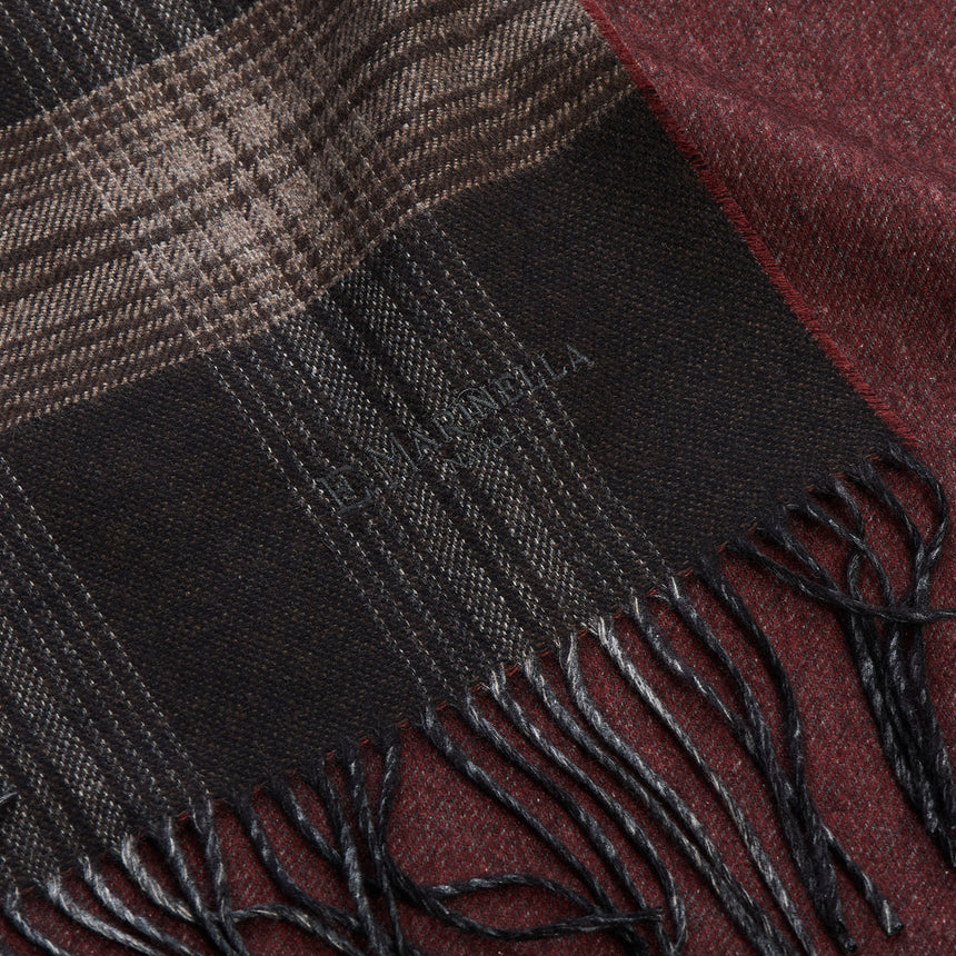 BICOLOR BROWN SILK AND CASHMERE SCARF