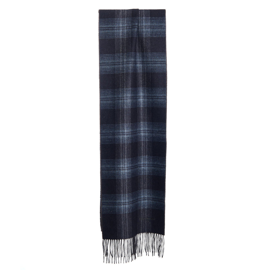 BICOLOR DARK BLUE SILK AND CASHMERE SCARF