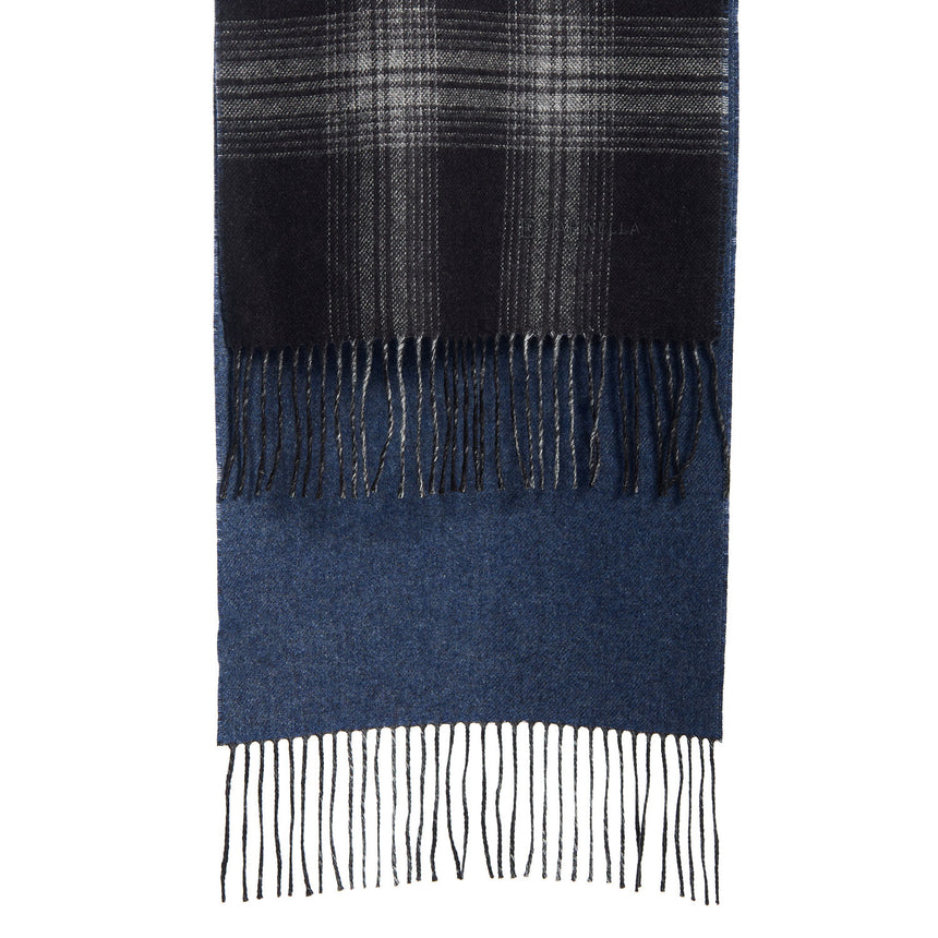 BICOLOR BLACK SILK AND CASHMERE SCARF
