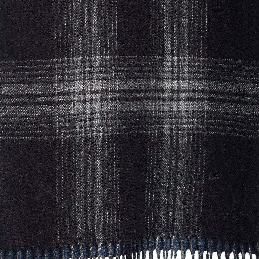 BICOLOR BLACK SILK AND CASHMERE SCARF