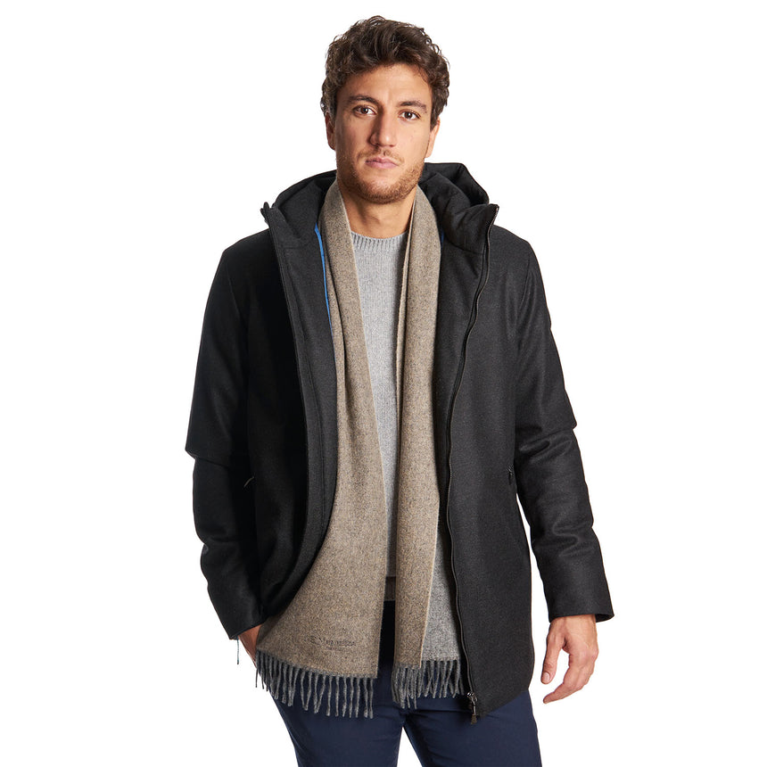 BEIGE AND GREY DOUBLE-FACED SCARF