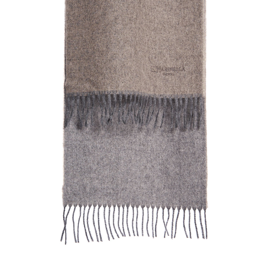 BEIGE AND GREY DOUBLE-FACED SCARF