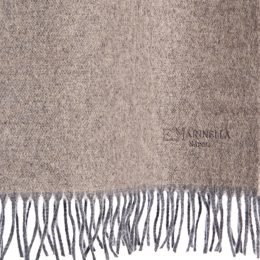 BEIGE AND GREY DOUBLE-FACED SCARF