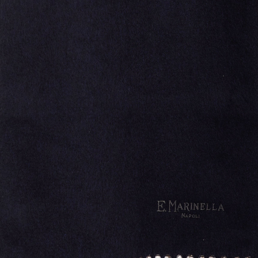 BICOLOR DARK BLUE AND BROWN SILK AND CASHMERE SCARF