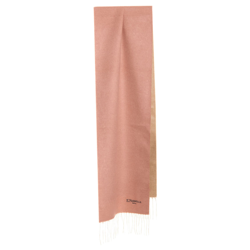 BICOLOR PINK AND BEIGE SILK AND CASHMERE SCARF