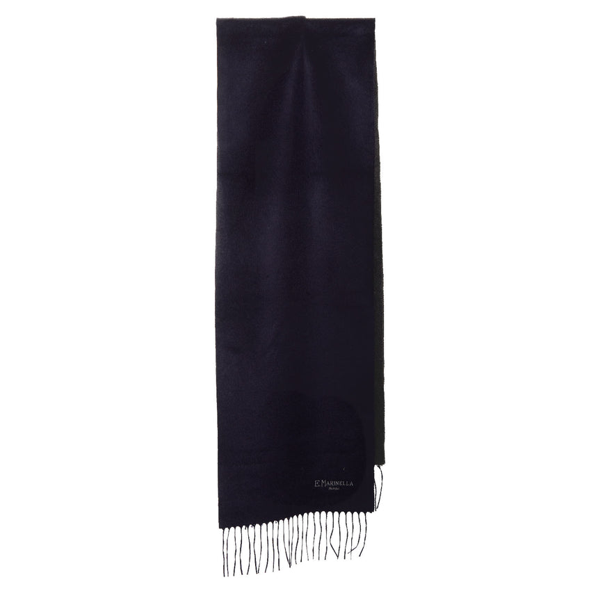 BICOLOR DARK BLUE SILK AND CASHMERE SCARF