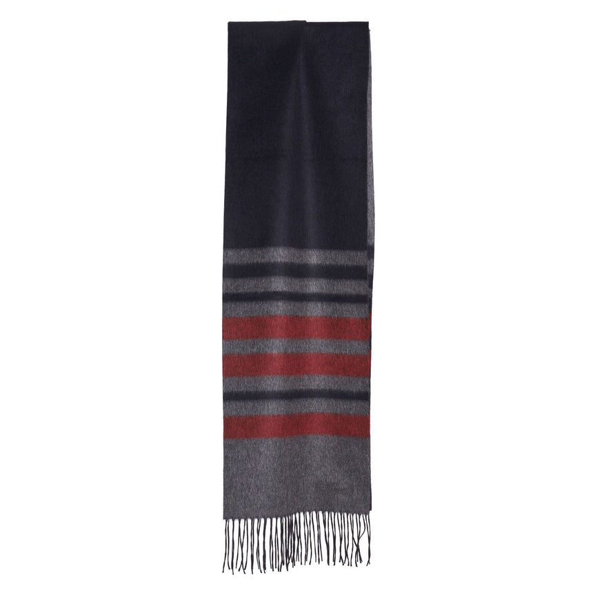 MULTICOLOR GREY AND RED SILK AND CASHMERE SCARF