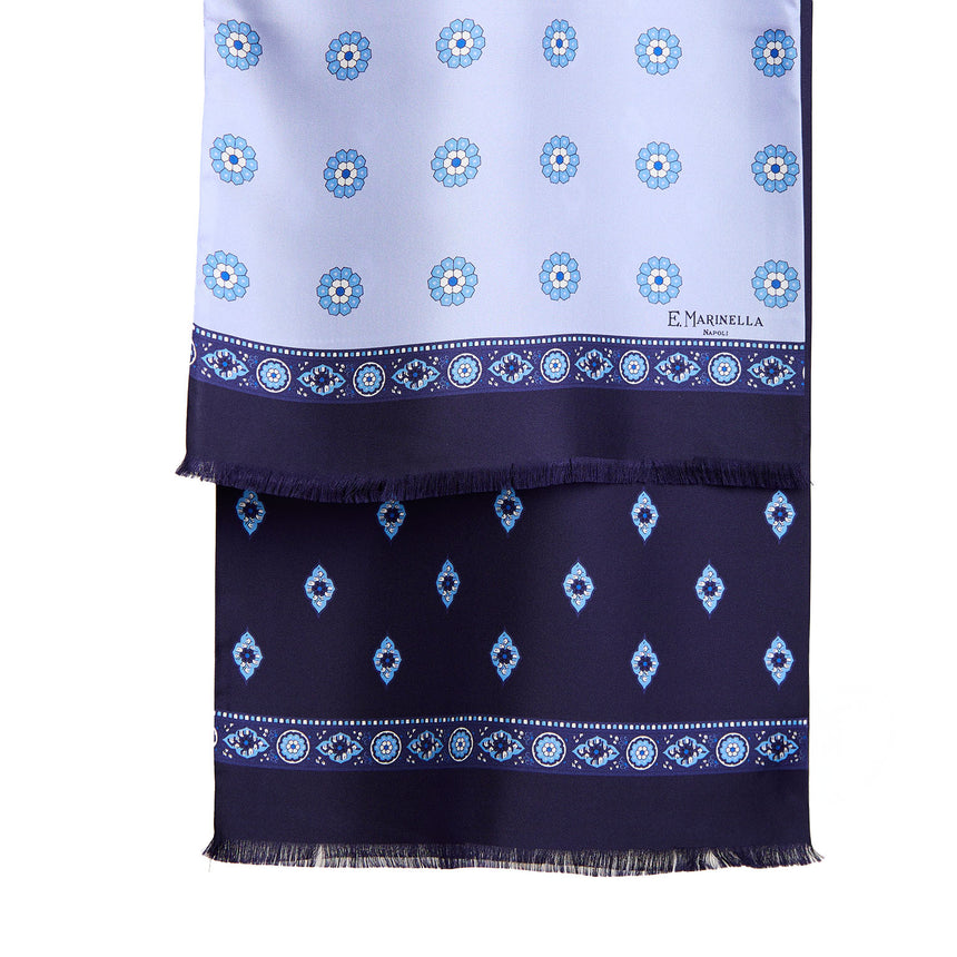 LIGHT BLUE DOUBLE SILK SCARF