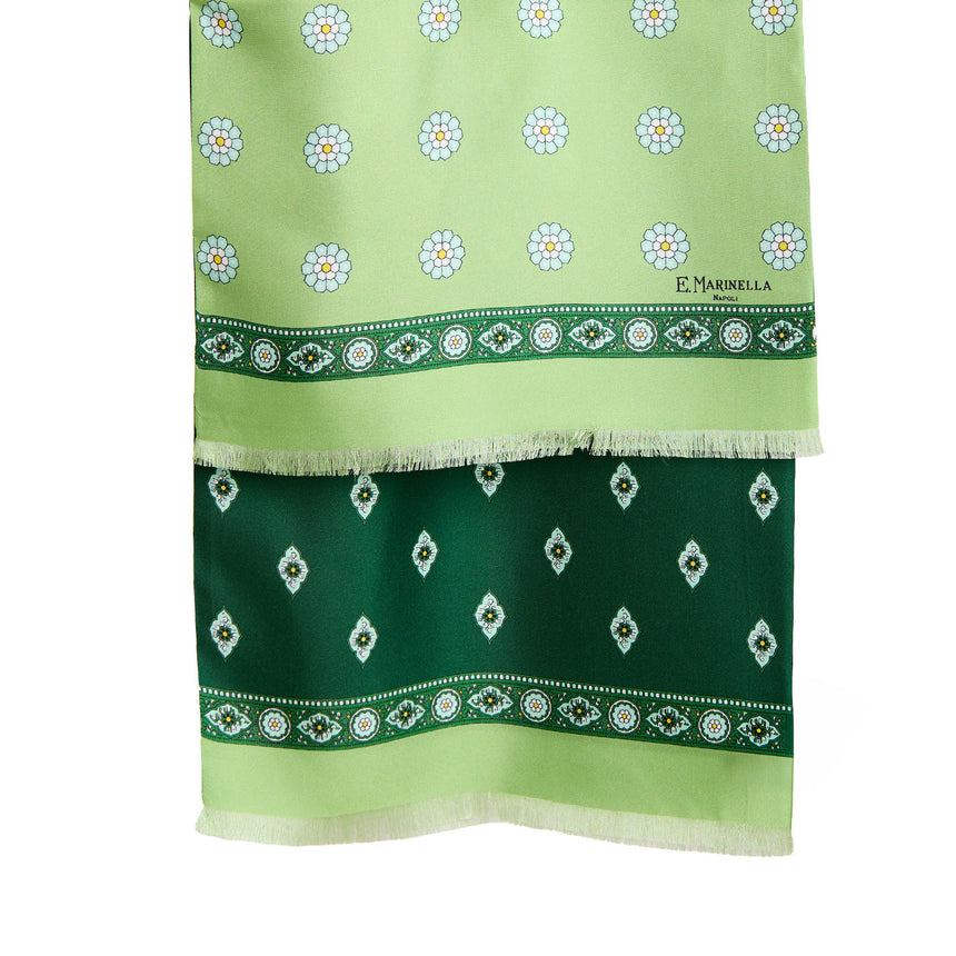 SCIARPA TUBOLARE VERDE IN SETA TWILL