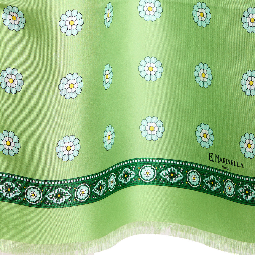 SCIARPA TUBOLARE VERDE IN SETA TWILL