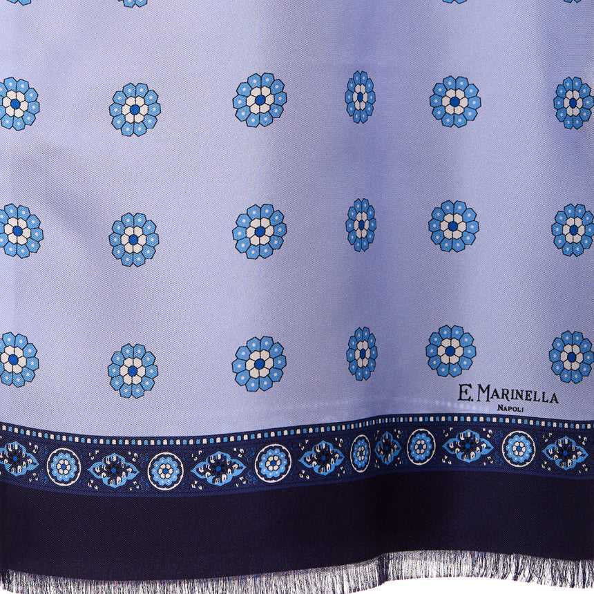 SCIARPA TUBOLARE BLU IN SETA TWILL