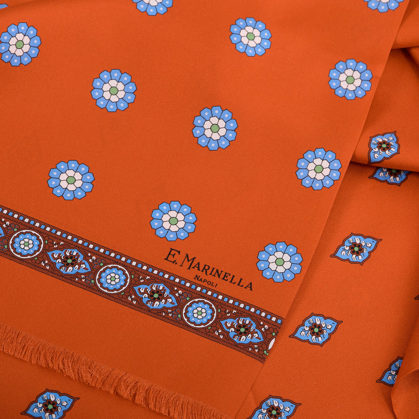 SCIARPA TUBOLARE ARANCIONE IN SETA TWILL