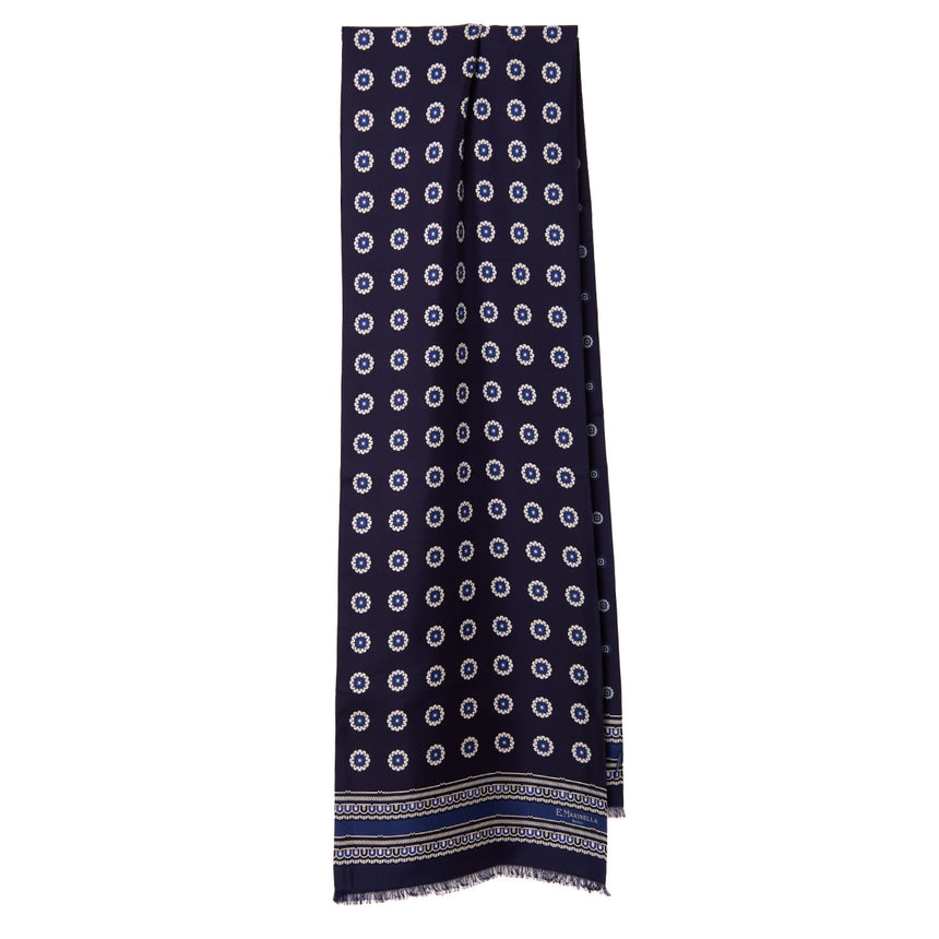 SCIARPA TUBOLARE BLU SCURO IN SETA TWILL
