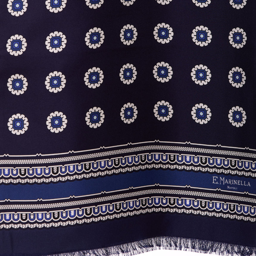 SCIARPA TUBOLARE BLU SCURO IN SETA TWILL